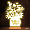 Happy Mother's Day Flowers In A Vase Mum Bouquet Personalised Gift Night Light