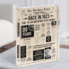 1923 Newspaper Any Age Any Year You Were Born Birthday Facts Gift Acrylic Block