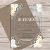 10 Years 10th White Silver Acrylic Clear Wedding Anniversary Party Invitations