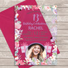 13th Or Any Age Photo Floral Acrylic Transparent Birthday Party Invitations