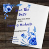 Blue Floral Acrylic Clear Transparent Luxury Wedding Save The Date Invite Cards