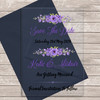 Purple Lilac Floral Acrylic Clear Transparent Wedding Save The Date Invite Cards