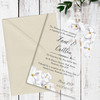 White Watercolour Floral Acrylic Clear Transparent Wedding Invitations Invites