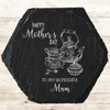 Hexagon Slate Teapot Cups Cake Happy Mother's Day Mum Gift Personalised Coaster