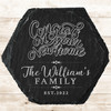 Hexagon Slate Congrats On Your New Home Family Name Gift Personalised Coaster