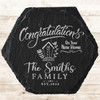 Hexagon Slate Congratulations On Your New Home House Gift Personalised Coaster