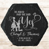 Hexagon Slate She Said Yes Engagement Proposal Gift Personalised Coaster