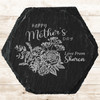 Hexagon Slate Pretty Flower Bouquet Happy Mother's Day Gift Personalised Coaster