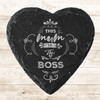Heart Slate This Mum Is The Boss Mother's Day Doodles Gift Personalised Coaster