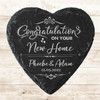 Heart Slate Congratulations On Your New Home & Swirls Gift Personalised Coaster