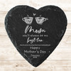Heart Slate Cute Tea Cups Bestie Mum Mother's Day Gift Personalised Coaster