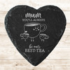 Heart Slate Tea Cups Mum Children Bestie Mother's Day Gift Personalised Coaster