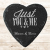 Heart Slate Just You & Me Happy Valentine's Day Gift Personalised Coaster