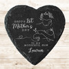 Heart Slate Mum Baby Line Art Happy First Mother's Day Gift Personalised Coaster