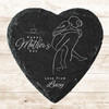 Heart Slate Mum & Daughter Line Art Happy Mother's Day Gift Personalised Coaster