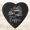 Heart Slate Mum's Coffee Cup & Beans Mother's Day Gift Personalised Coaster