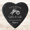 Heart Slate New Home House Keys Couple Adventure Gift Personalised Coaster