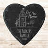 Heart Slate Our New Home House Doodle The Family Gift Personalised Coaster
