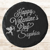 Round Slate Cupid Happy Valentine's Day Romantic Gift Personalised Coaster