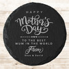 Round Slate Happy Mother's Day Best Mum Little Hearts Gift Personalised Coaster