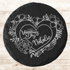 Round Slate Pretty Floral Wreath Happy Valentine's Day Gift Personalised Coaster
