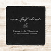 Square Slate Our First New Home House Address Names Gift Personalised Coaster