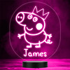 George Pig In Crown Kids Peppa Pig Character LED Personalised Gift Night Light