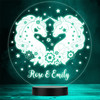 Two Unicorns With Flowers & Hearts LED Personalised Gift Night Light