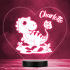 Cute Dinosaur Stegosaurus & Butterfly Heart LED Personalised Gift Night Light