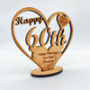 Happy 60th Special Birthday Heart Engraved Keepsake Personalised Gift