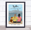 Mountains River Dog Romantic Gift For Him or Her Personalised Couple Print