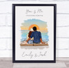 You & Me Boat Sea Romantic Gift For Him or Her Personalised Couple Print