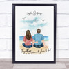 Watercolour Beach Romantic Gift For Him or Her Personalised Couple Print