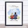 Watercolour Summer Romantic Gift For Him or Her Personalised Couple Print