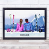 Snowy Mountains Snowflakes Romantic Gift For Him & Her Personalised Couple Print