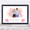 Forever Pink Champagne Romantic Gift For Him or Her Personalised Couple Print