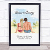 Tropical Beach Romantic Gift For Him or Her Personalised Couple Print