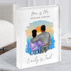 Sunset Beach Wash Romantic Gift For Him or Her Personalised Couple Acrylic Block