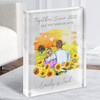 Together Sunflower Gift For Him or Her Personalised Couple Clear Acrylic Block