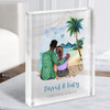Beach Lights Gift For Him or Her Personalised Couple Clear Acrylic Block