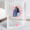 Pink Wash Frame Gift For Him or Her Personalised Couple Clear Acrylic Block