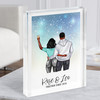 Starry Fireworks Romantic Gift For Him or Her Personalised Couple Acrylic Block