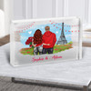 Paris Flowers Gift For Him or Her Personalised Couple Clear Acrylic Block