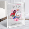 Made For Us Pink Gift For Him or Her Personalised Couple Clear Acrylic Block
