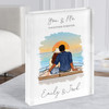 You & Me Boat Sea Romantic Gift For Him or Her Personalised Couple Acrylic Block