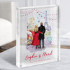 Love Paris Eiffel Tower Gift For Him Her Personalised Couple Clear Acrylic Block
