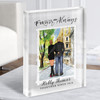 Sunny City Street Gift For Him or Her Personalised Couple Clear Acrylic Block