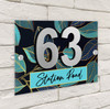 Black Blue Teal Green Leaves 3D Acrylic House Address Sign Door Number Plaque