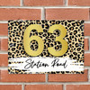 Leopard Print Animal Print 3D Acrylic House Address Sign Door Number Plaque