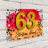 Watercolour Red Orange Abstract 3D Acrylic House Address Sign Door Number Plaque